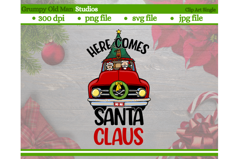 funny-christmas-ford-truck-clip-art-here-comes-santa-claus