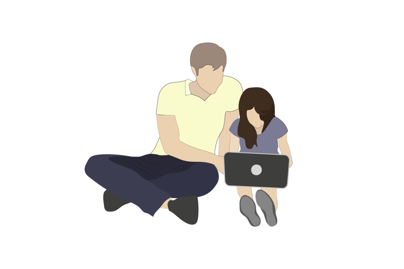 father-and-daughter-do-home-work-on-laptop