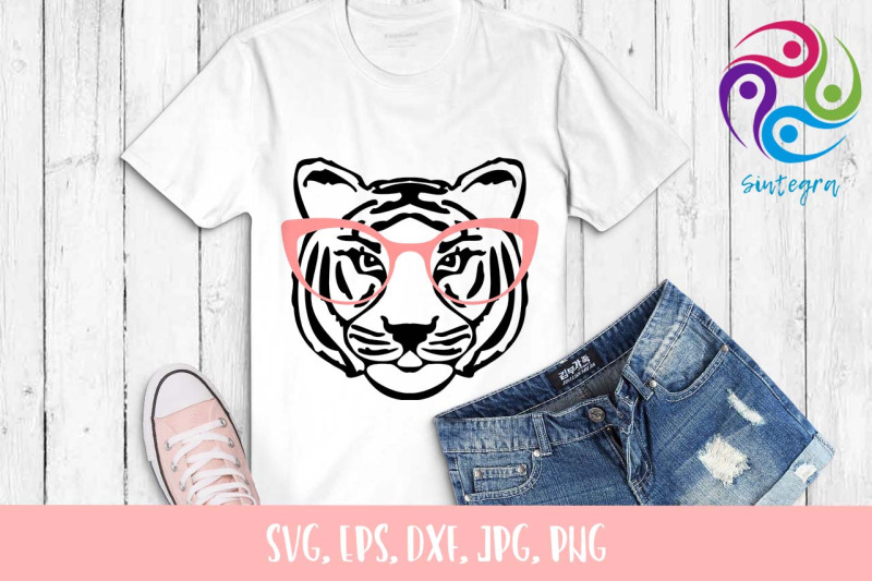 Tiger With Glasses Svg File By Sintegra | TheHungryJPEG