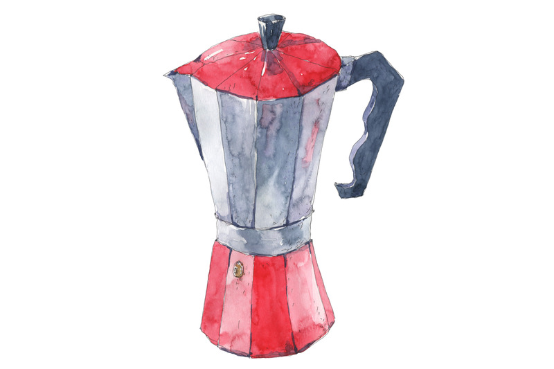 italian-moka-coffee-maker-watercolor-illustration