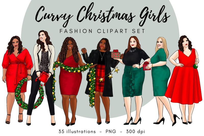 curvy-christmas-girls-fashion-clipart