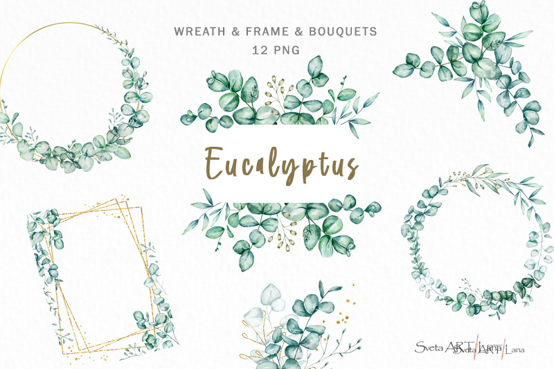 watercolor-eucalyptus-wreath-frame-clipart