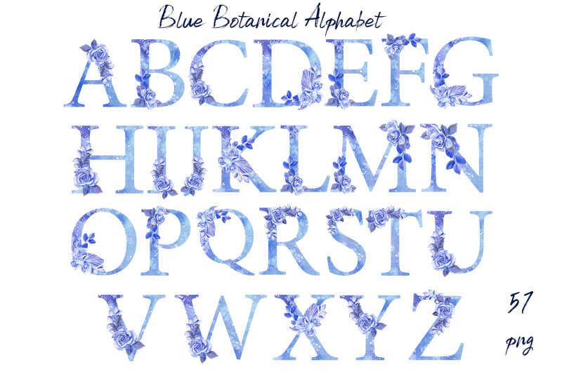 blue-floral-rose-botanical-alphabet