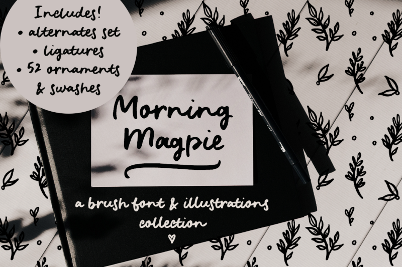 morning-magpie-brush-font-and-illustrations