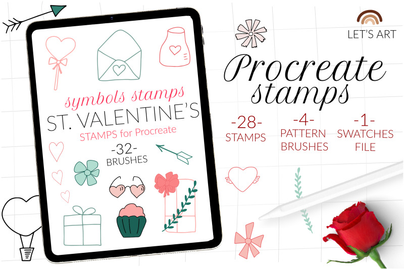 valentine-doodle-procreate-stamps