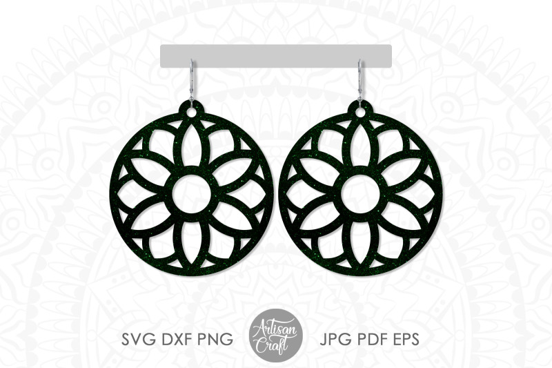 Download Mandala earrings, SVG cut files, round earring By Artisan Craft SVG | TheHungryJPEG.com