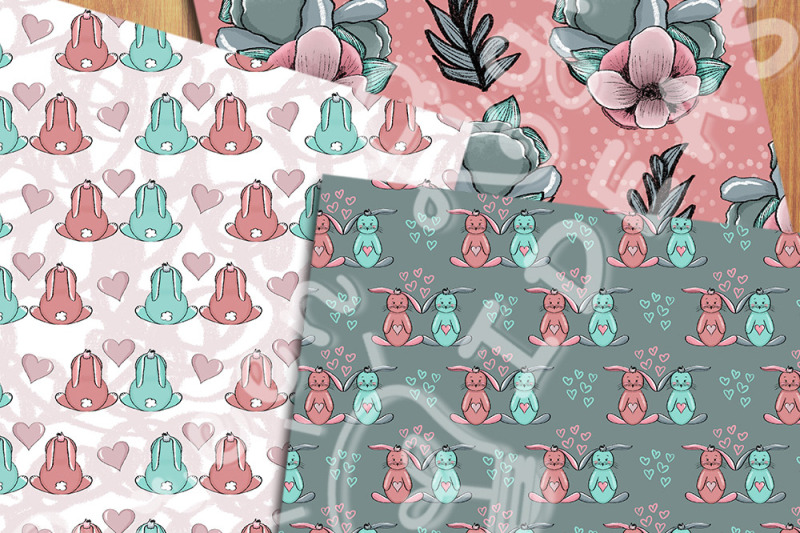 valentines-bunnies-digital-papers-cute-bunny-valentine-background