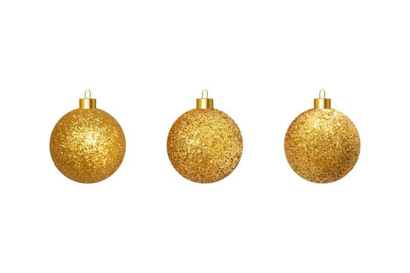 vector-golden-realistic-christmas-balls