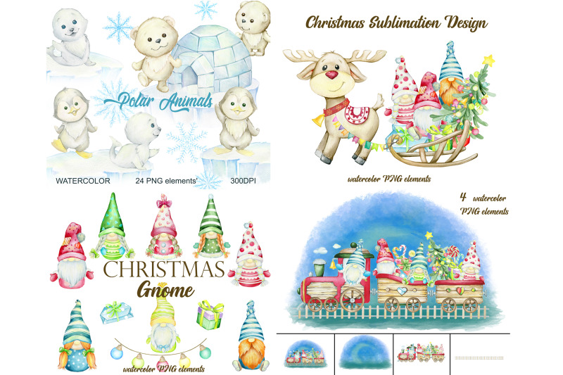 christmas-watercolor-clipart-christmas-gnome-holiday-decor-clip-art
