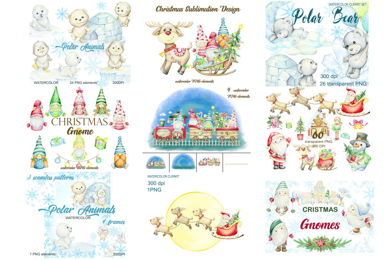 christmas-watercolor-clipart-christmas-gnome-holiday-decor-clip-art