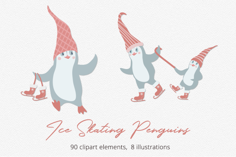 ice-skating-penguins-illustration-set