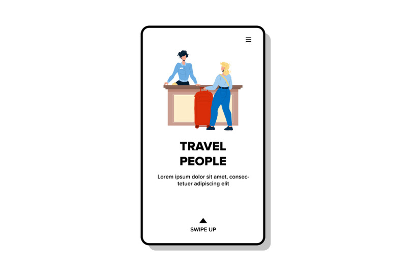 travel-people-checkout-at-hotel-reception-vector