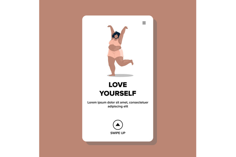 love-yourself-girl-dancing-in-underwear-vector