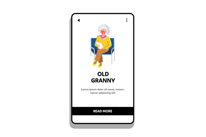 old-granny-sitting-on-chair-with-documents-vector