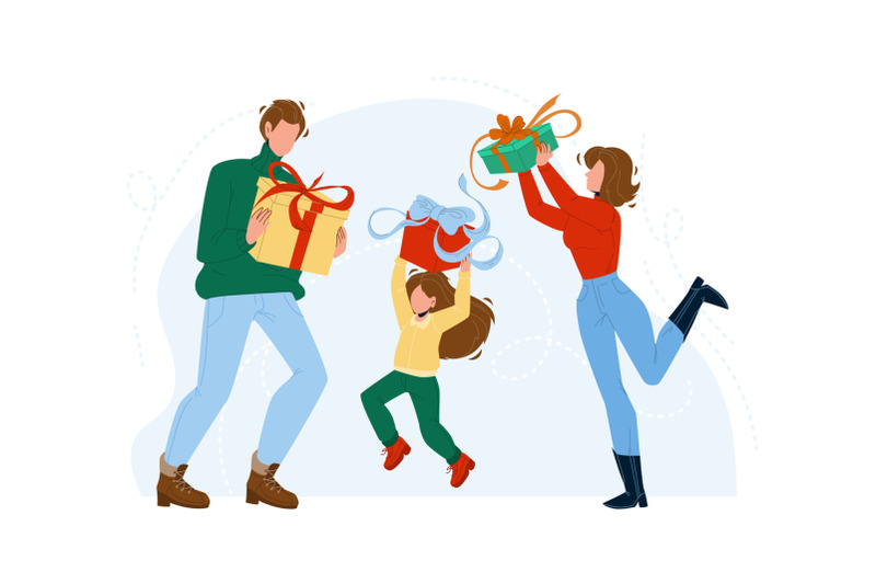 gift-holding-family-and-celebrate-holiday-vector