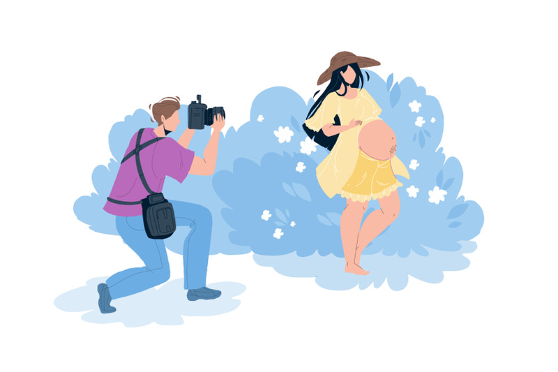 pregnant-woman-making-photo-photographer-vector