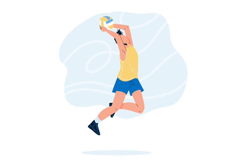 volleyball-player-jump-and-throwing-ball-vector