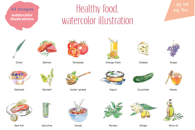 healthy-food-watercolor-set