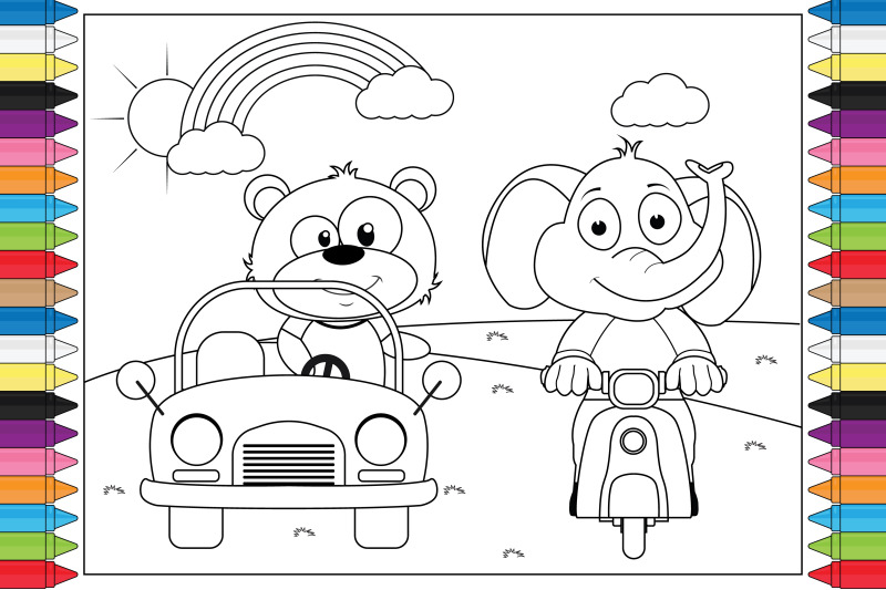 coloring-bear-and-elephant-for-kids