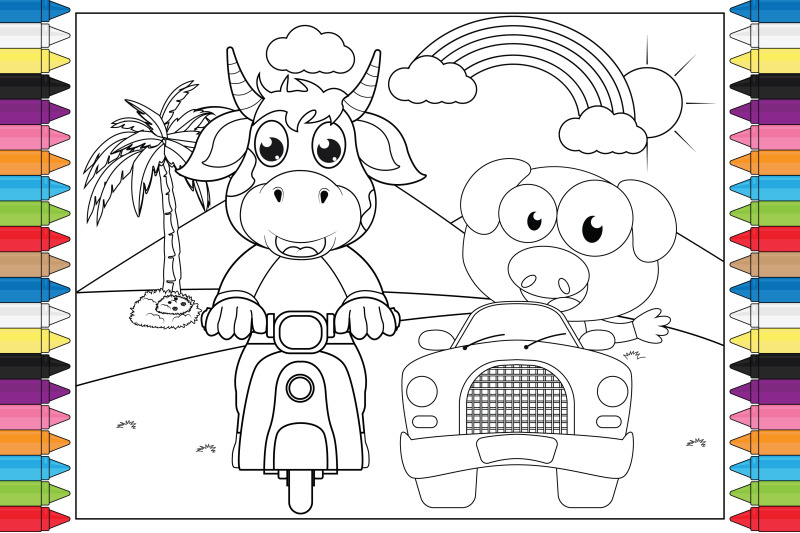 coloring-cow-and-pig-for-kids