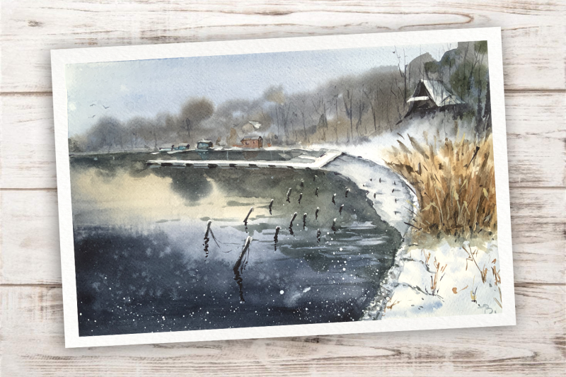 first-snow-watercolor-print