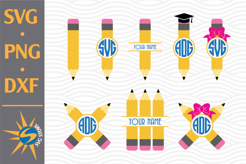 pencil-monogram-svg-png-dxf-digital-files-include