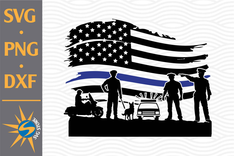 police-us-flag-svg-png-dxf-digital-files-include