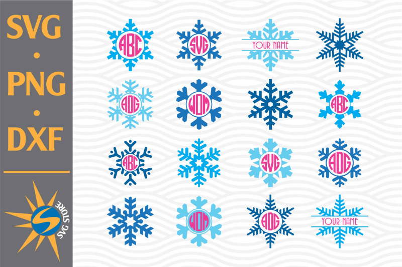 snowflake-monogram-svg-png-dxf-digital-files-include