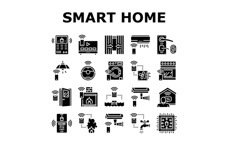 smart-home-equipment-collection-icons-set-vector