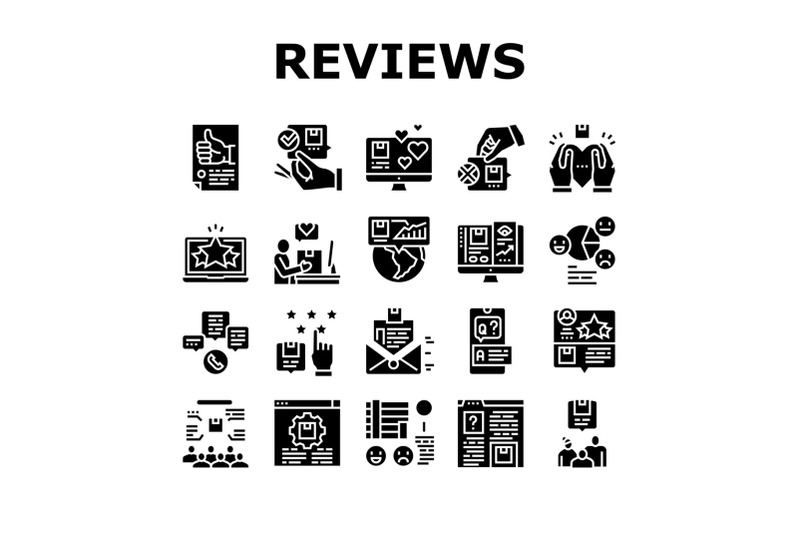 reviews-of-customer-collection-icons-set-vector