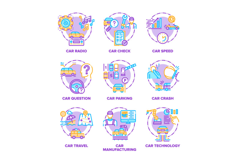 car-transport-set-icons-vector-color-illustrations