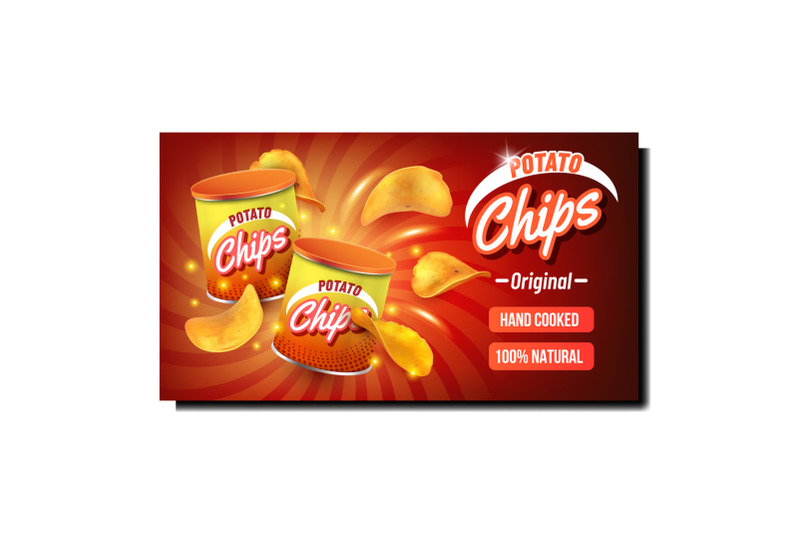 potato-chips-creative-promotional-banner-vector