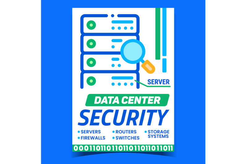 data-center-security-creative-promo-poster-vector