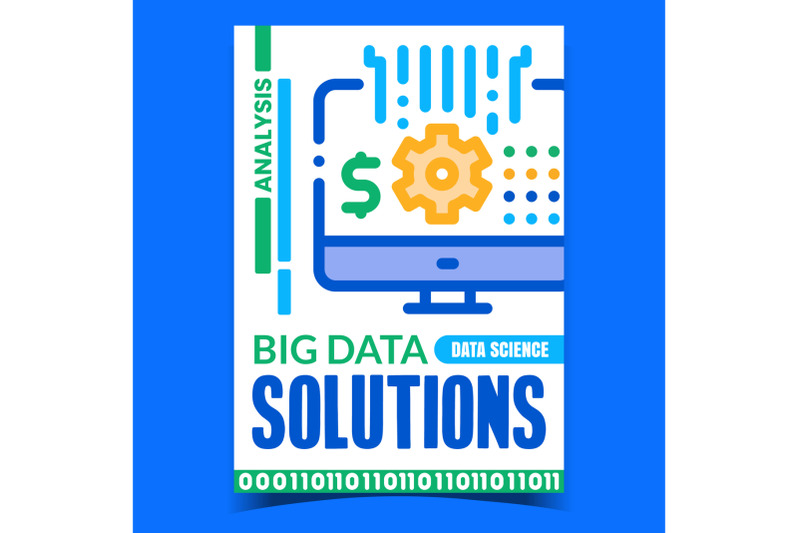 big-data-solutions-creative-promo-poster-vector