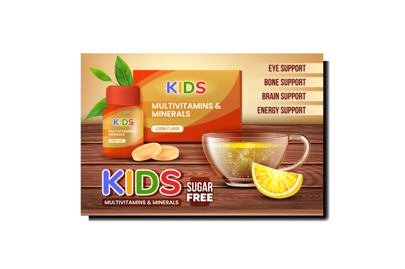 kids-vitamins-creative-promotional-poster-vector