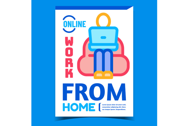 online-work-from-home-promotional-banner-vector