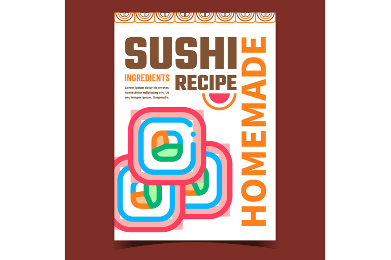 sushi-homemade-recipe-promotional-banner-vector