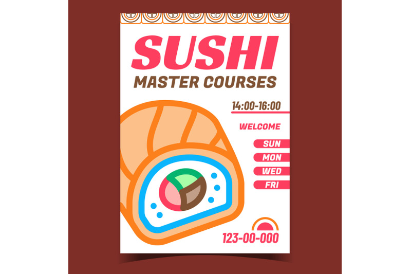 sushi-master-courses-promotional-poster-vector