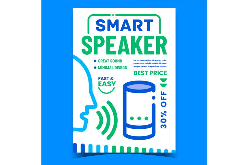 smart-speaker-gadget-promotional-poster-vector