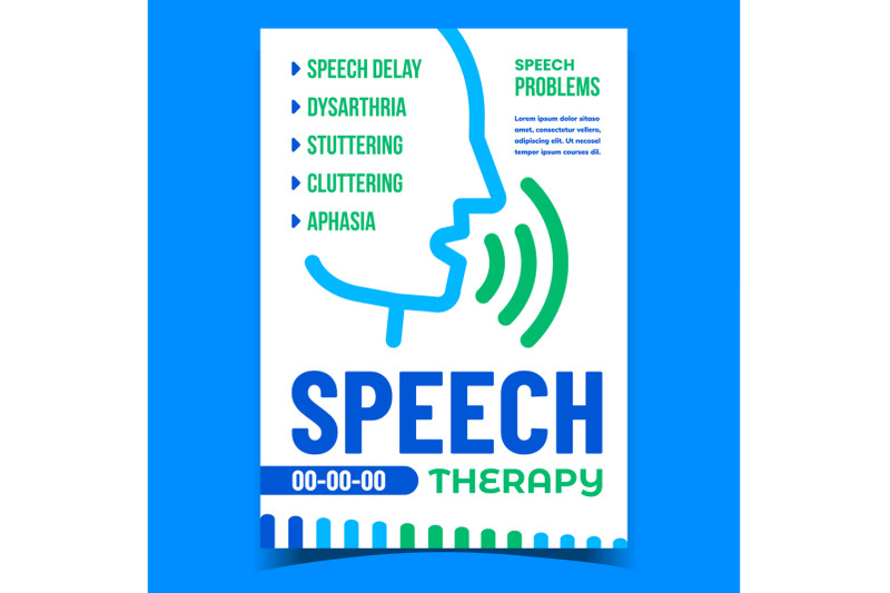 speech-therapy-and-problem-promo-poster-vector