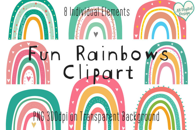 boho-rainbow-clipart-bright-amp-colorful-cute-kids-clipart