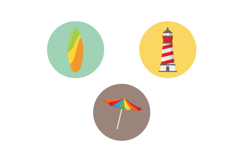 beach-icon-surf-board-vector-bundle