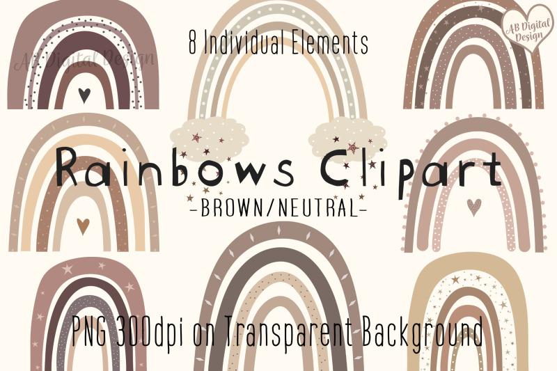 brown-rainbow-clipart-nude-brown-neutral-baby-nursery-png