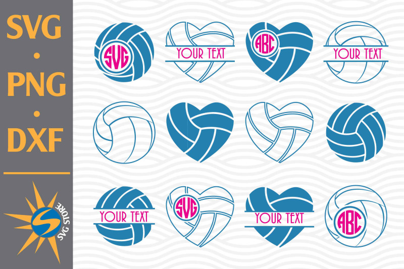 Download Volleyball Monogram SVG, PNG, DXF Digital Files Include By ...