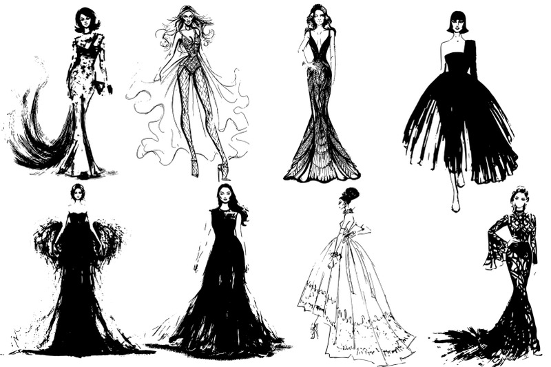 50-beautiful-girls-in-evening-dresses-vector