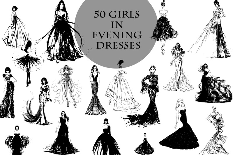 50-beautiful-girls-in-evening-dresses-vector