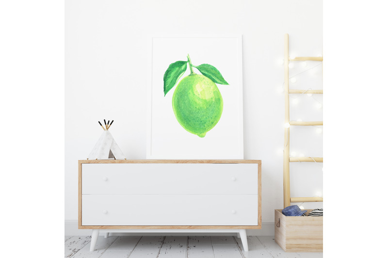 lime-watercolor-fruit-slice-citrus