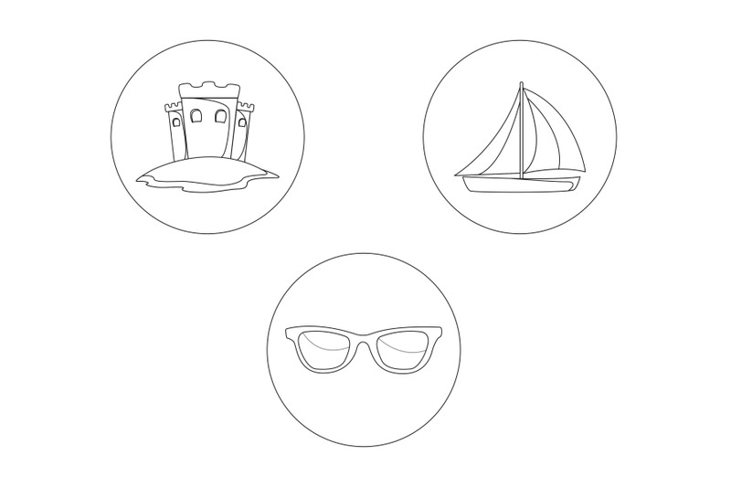 beach-boat-outline-bundle