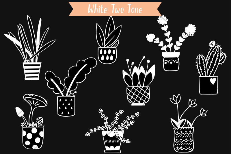 house-plants-white-hand-drawn-cactus-hanging-indoor-flower-pot