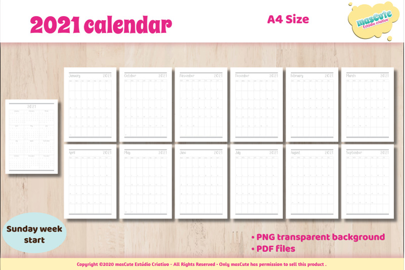 calendar-2021-a4-sunday-week-start-printable